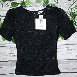 NWT LF / Seek The Label lace sheer blouse sz S